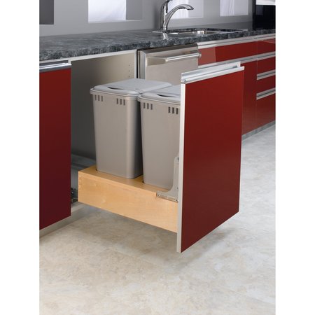 Rev-A-Shelf Rev-A-Shelf Wood Pull Out TrashWaste Container with SoftOpen Close 4WCBM-2150DM-2